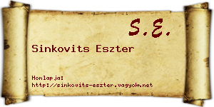 Sinkovits Eszter névjegykártya
